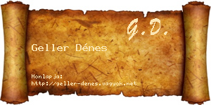 Geller Dénes névjegykártya